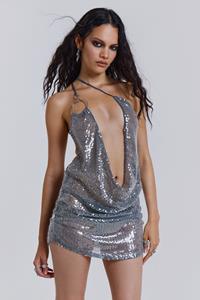Jaded London Silver Vixen Mini Dress