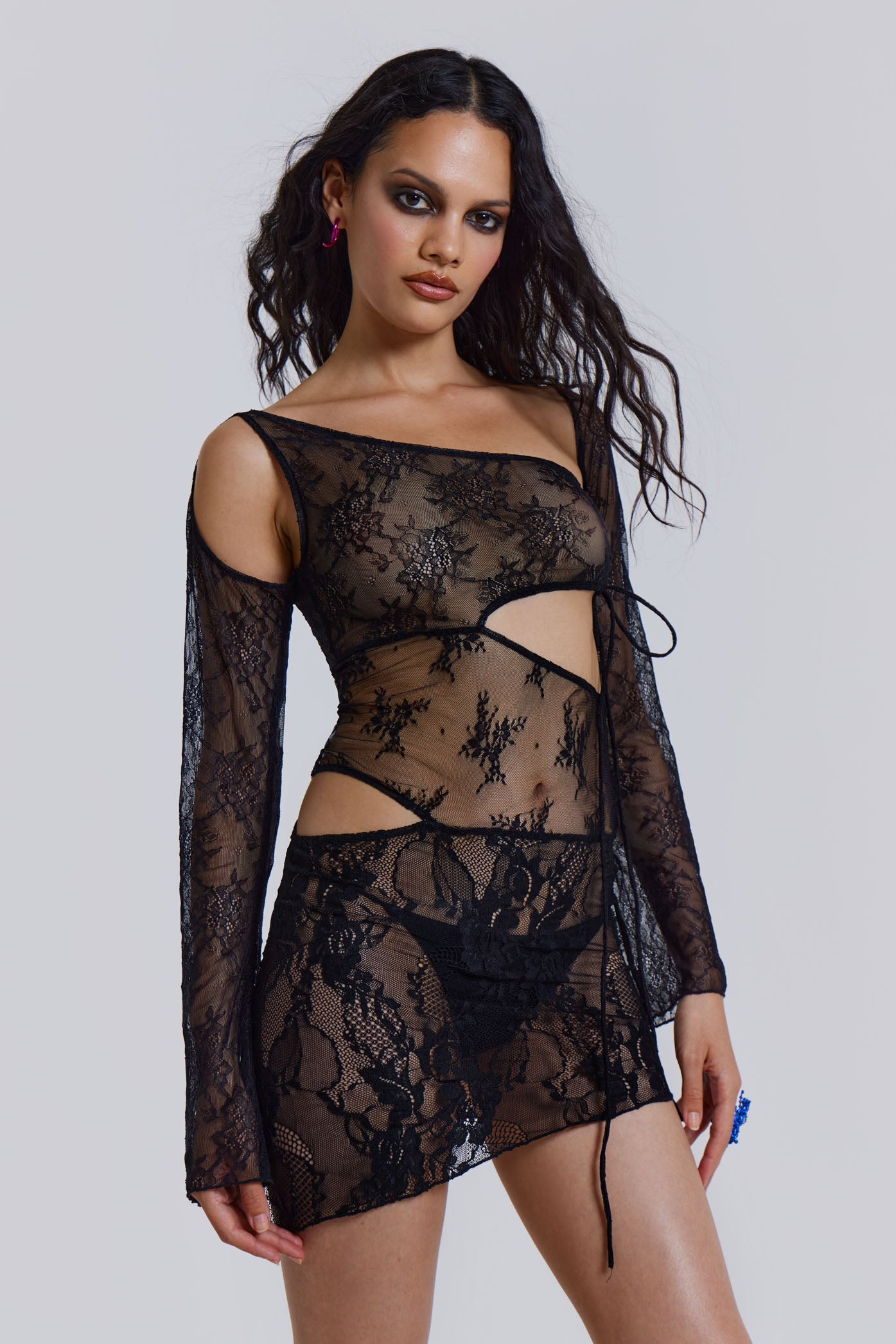 Jaded London Siren Mini Dress in Black