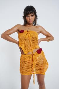 Jaded Swim Honolulu Asymmetric Crochet Mini Skirt