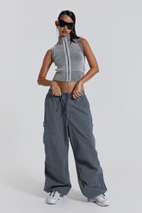 Jaded London Vintage Grey Parachute Cargo Pants