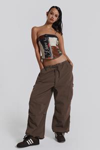 Jaded London Brown Parachute Cargo Pants