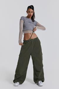 Jaded London Khaki Parachute Cargo Pants