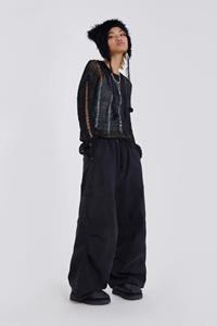 Jaded London Black Parachute Cargo Pants