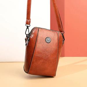 Simple Design PU Leather Crossbody Shoulder Bags for Women Retro Handbags and Purses Ladies Mobile Phone Messenger Bags