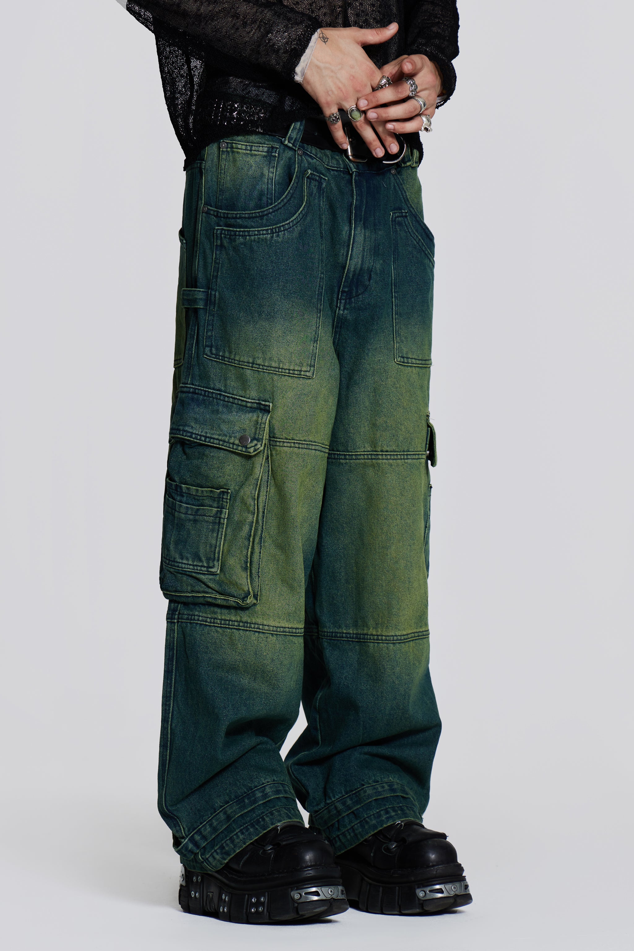 Jaded Man Sandblast Monster Cargo Jeans