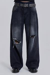 Jaded Man Washed Black Busted Colossus Baggy Jeans