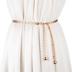 One By One Heupriemen met hoge taille voor damesriemen, bijpassende riem voor feestjurk, taille, metalen kettingriemen goud