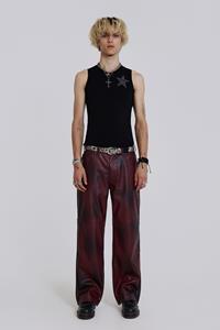 Jaded Man Oxblood Faux Leather Pants