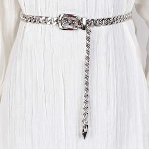 YA84EQ 1 stuk Dameskettingriem Metalen tailleketting Jurkriemen Metalen riem verstelbaar goud