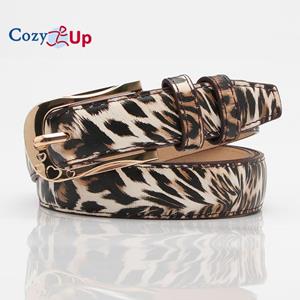 Cozy Up Fashion Pu Decorative Belt Women's High Quality Alloy Pin Buckle Belt Leopard Print