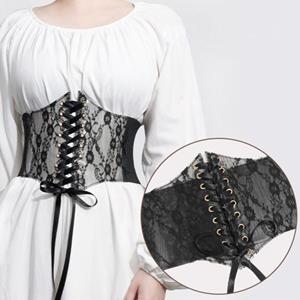 Cool Men Wardrobe K Lady Bustier Hollow Out Lace Slimming Sexy Tummy Control Gothic Waist Cincher Corset Daily Wear Waistband