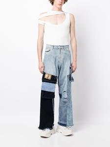 Jeans met patchwork - Blauw