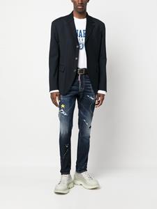 Dsquared2 illustrated distressed skinny jeans - Blauw