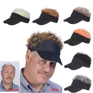 Good 3C Product Men Kids Solid Baseball Cap Outdoor Fake Hair Sport Golf Hat Sun Visor Wig Hat