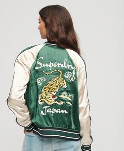 Superdry Vrouwen Sukajan Bomberjack met Borduursel Groen