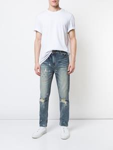 god'smasterfulchildren God's Masterful Children gescheurde slim-fit jeans met borduursels - Blauw
