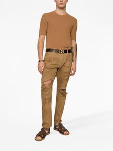 dolce&gabbana Dolce & Gabbana Gerafelde jeans - Bruin