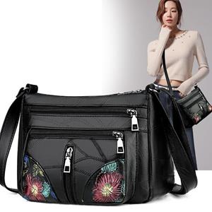 Women's Retro Bags Large Capacity Versatile Single Shoulder Crossbody Bags Fashion Middle-aged Mother Leather Bags