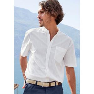 H.I.S Overhemd met korte mouwen Regular fit, knoopsluiting, met opstaande kraag Regular fit, staande kraag shirt met borstzak, 100% katoen