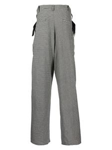 sulvam Broek met pied-de-poule print - Zwart