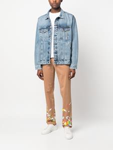 philippplein Philipp Plein Chino met verfspatten - Bruin