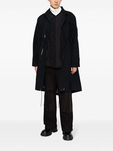 Sacai zip-up long-sleeve coat - Zwart