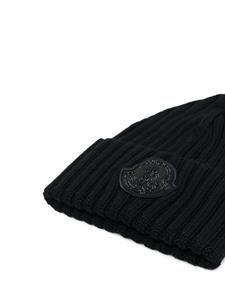 Moncler Muts met logopatch - Zwart