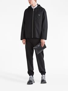 Prada Wollen broek met logo - Zwart