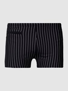 Schiesser Retro badpak met ritszakje gerecyclede tricot strepen zwart - nautical casual 