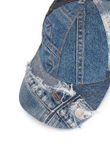 dolce&gabbana Dolce & Gabbana Honkbalpet met denim patchwork - Blauw