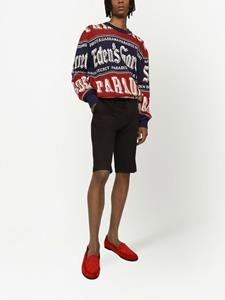 dolce&gabbana Dolce & Gabbana Stretch-katoenen shorts met geborduurd logo - Blauw