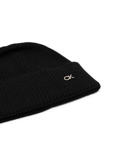 calvinklein Calvin Klein Ribgebreide muts - Zwart