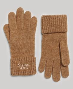 Superdry Vrouwen Geribde Gebreide Handschoenen Bruin