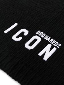 DSQUARED2 Muts met geborduurd logo - Zwart