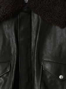 Burberry Leren jack met lammy kraag - Zwart