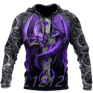 Xiao Xiang Lente en herfst herenhoodie 3D-printen Dragon Element Fashion Sweater Personality Street Home Casual Pullover Oversized jas