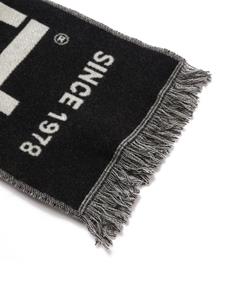 Diesel Sjaal met geborduurd logo - Zwart