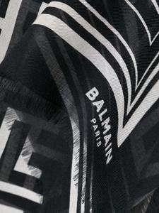 Balmain Sjaal met monogram - Zwart