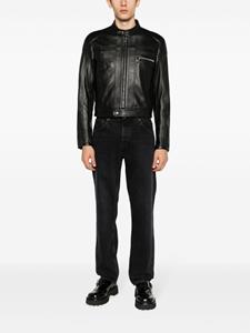 dolce&gabbana Dolce & Gabbana Leren bikerjack - Zwart