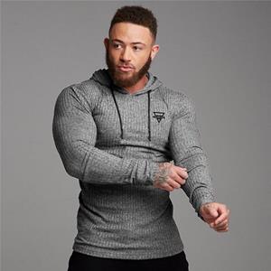 Muscleguys New Autumn Hooded Sweater Men's Fitness Casual Jacket Spring and Autumn Thin T-shirt