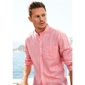 H.I.S Overhemd met lange mouwen Regular fit, staande kraag shirt met borstzak, 100% katoen