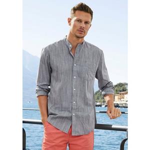H.I.S Overhemd met lange mouwen Regular fit, staande kraag shirt met borstzak, 100% katoen