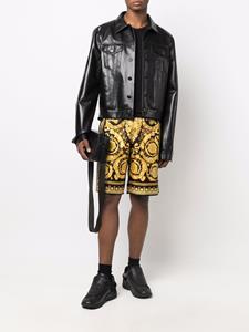 Versace Shorts met barokprint - Zwart