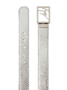 Giuseppe Zanotti Leren riem - Zilver