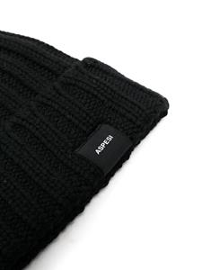 ASPESI Muts met logopatch - Zwart