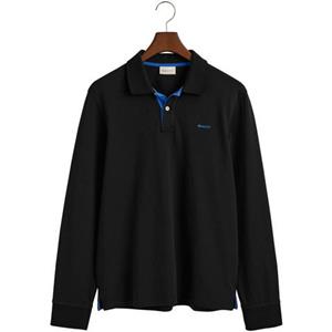 Gant Poloshirt REG CONTRAST PIQUE LS RUGGER met contrastkleurige inzetten