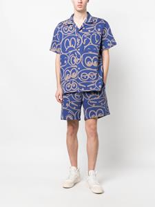 The Elder Statesman Bermuda shorts met print - Blauw