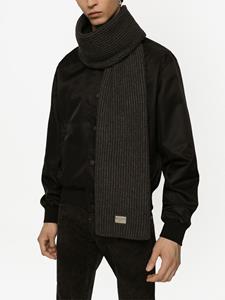 dolce&gabbana Dolce & Gabbana Sjaal met logopatch - Grijs