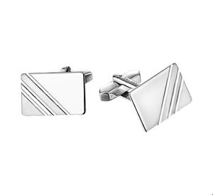 quickjewelshuiscollectiezilver manchetknopen poli/mat gediamanteerd zilver gerhodineerd 1321324