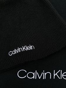 Calvin Klein Muts en sjaal met geborduurd logo - Zwart